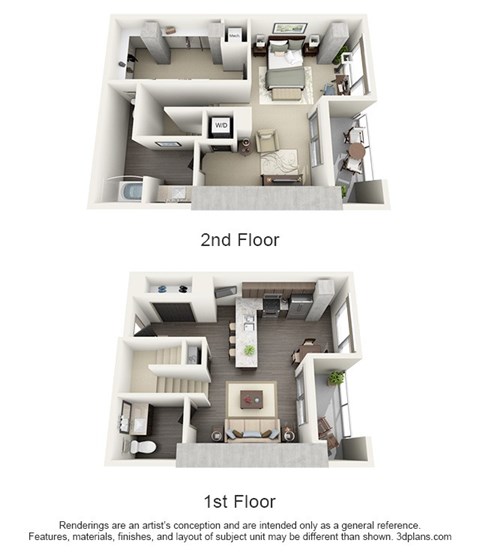 Floor plan for 1 bed, 1 bath, 1301 sqft